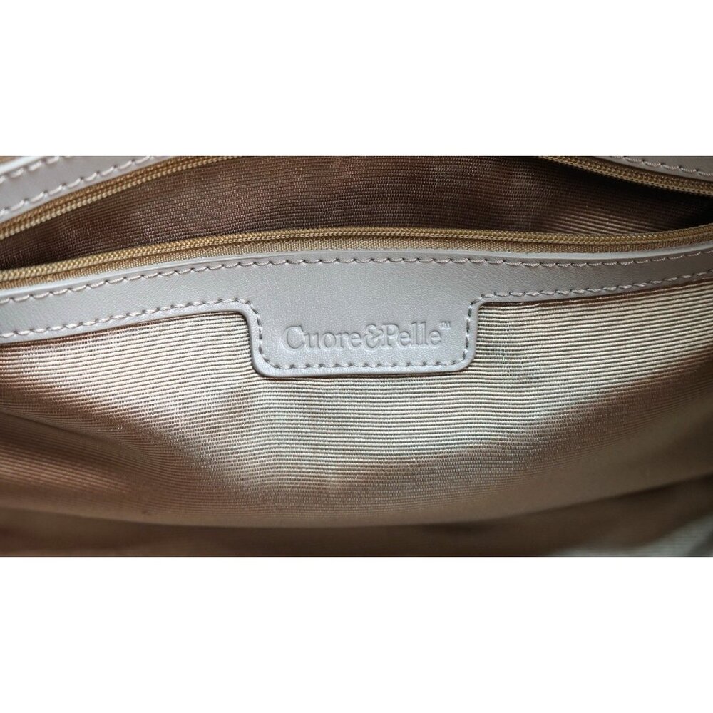 NWOT Cuore & Pelle Leather Satchel Bag 2 Handles + Crossbody Strap Purse - Picture 3 of 8